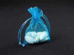 Sachet 10cm pour Mariage ou Baptème organza - Turquoise