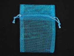 Sachet 10cm pour Mariage ou Baptème organza - Turquoise