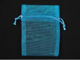 Sachet 10cm pour Mariage ou Baptème organza - Turquoise