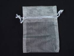 Sachet 10cm pour Mariage ou Baptème organza - Argent