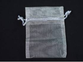 Sachet 10cm pour Mariage ou Baptème organza - Argent