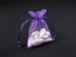 Sachet 10cm pour Mariage ou Baptème organza - Violet