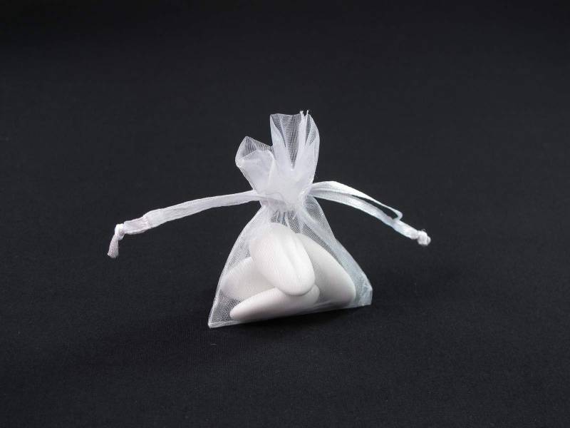 Sachet 7,5cm pour Mariage ou Baptème organza - Blanc