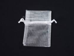Sachet 7,5cm pour Mariage ou Baptème organza - Blanc