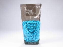 Dragée petit coeur chocolat lait - Turquoise