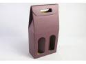 Boite 2 bouteilles - Croco Prune 18x9x39cm