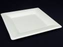 Assiette carrée en fibre de canne biodégradable et recyclable - 26cm