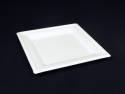 Assiette carrée en fibre de canne biodégradable et recyclable - 20cm