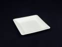 Assiette carrée en fibre de canne biodégradable et recyclable - 15,5cm