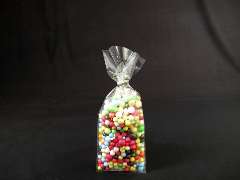 Sachet confiserie 9x5x25cm plastique pp transparent fond plat