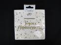 Serviette ouate 25*25 /20 Joyeux Anniversaire or