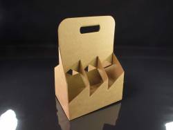 Panier carton 6 bouteilles bière - Brun
