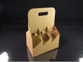 Panier carton 6 bouteilles bière - Brun