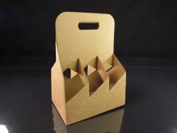 Panier carton 6 bouteilles bière - Brun
