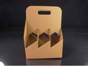 Panier carton 6 bouteilles bière - Brun