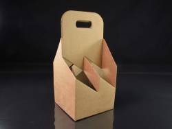 Panier carton 4 bouteilles bière - Brun