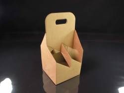 Panier carton 4 bouteilles bière - Brun