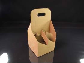 Panier carton 4 bouteilles bière - Brun