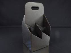 Panier carton 4 bouteilles bière - Noir