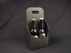 Panier carton 4 bouteilles bière - Noir