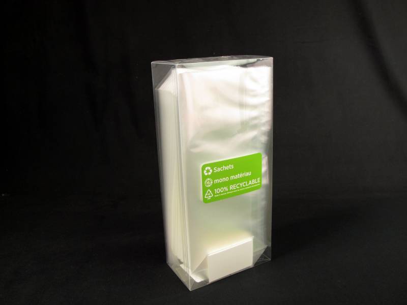 Sachet bonbon 12x27,5cm plastique pp transparent fond plat